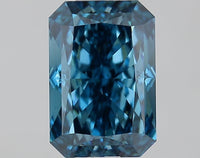 Bright Fancy Vivid Blue Color 1.07 CT Radiant Shape VS2 Clarity Lab grown Diamond For Cocktail Ring