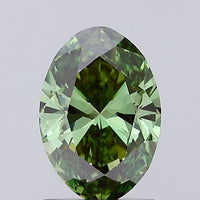 Minimalist Oval Shape Fancy Vivid Green Color 1.01 CT VVS2 Clarity Moissanite Diamond For Birthday Ring
