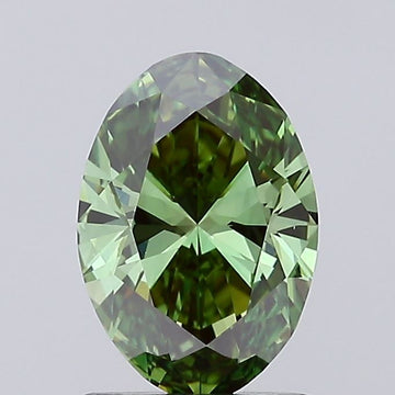Minimalist Oval Shape Fancy Vivid Green Color 1.01 CT VVS2 Clarity Moissanite Diamond For Birthday Ring