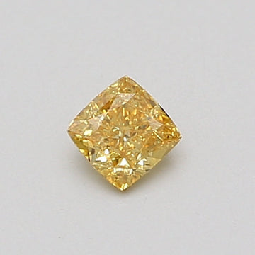 Ultimate 0.29 CT Cushion Shape Fancy Vivid Yellow Color VS1 Clarity Lab Grown Diamond For Mild Storm