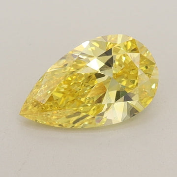 Hot Spelling 0.70 CT Pear Shape Fancy Vivid Yellow Color VS2 Clarity Lab Grown Diamond For No Rush