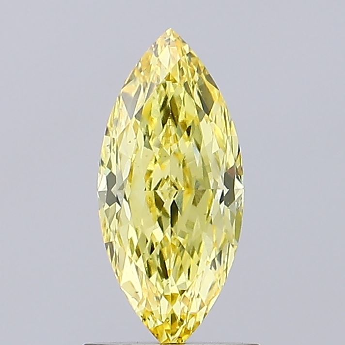 Stylish Fancy Vivid Yellow Color VS2 Clarity 1.02 CT Marquise Shape Moissanite Diamond For Anniversary Ring