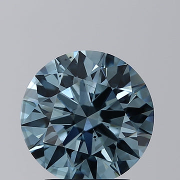 Unique 2.06 CT Round Shape Fancy Intense Blue Color VS2 Clarity Moissanite Diamond For Birthday Ring
