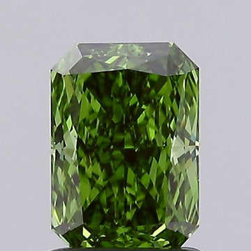 Luxury 1.02 CT Radiant Shape Fancy Vivid Green Color VVS2 Clarity Lab grown Diamond For Custom Ring