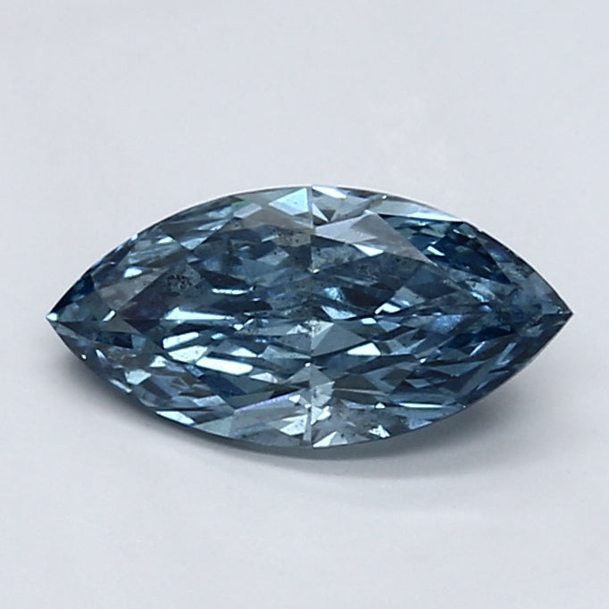 Classic SI2 Clarity 1.01 CT Marquise Shape Fancy Vivid Blue Color Moissanite Diamond For Birthday Ring