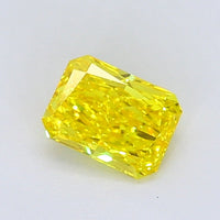 Sparkling  One 0.91 CT Radiant Shape Fancy Vivid Yellow Color VS1 Clarity Lab Grown Diamond For Sweet Wait