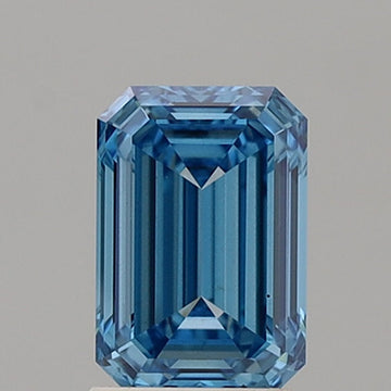 Shiny Fancy Vivid Blue Color VS1 Clarity 2.05 CT Emerald Shape Moissanite Diamond For Birthday Ring