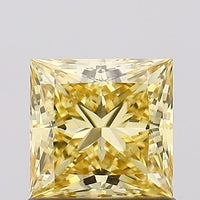 Unique Fancy Intense Yellow Color 1.01 CT Princess Shape VS1 Clarity Moissanite Diamond For Birthday Ring