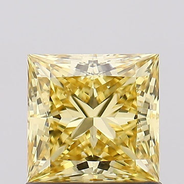 Unique Fancy Intense Yellow Color 1.01 CT Princess Shape VS1 Clarity Moissanite Diamond For Birthday Ring