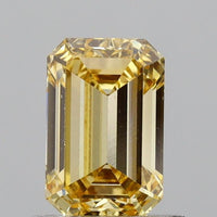 Trendy VS1 Clarity 1.00 CT Emerald Shape Fancy Vivid Yellow Color Moissanite Diamond For Special one Ring