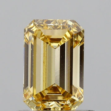 Trendy VS1 Clarity 1.00 CT Emerald Shape Fancy Vivid Yellow Color Moissanite Diamond For Special one Ring
