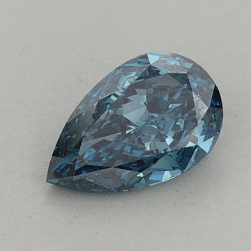 Bright 0.92 CT Pear Shape Fancy Vivid Blue Color VS2 Clarity Lab Grown Diamond For True Lines