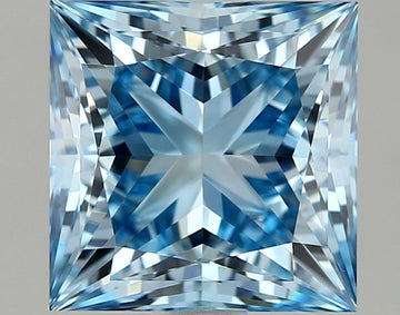 Amazing 2.06 CT Princess Shape Fancy Vivid Blue Color VVS1 Clarity Lab Grown Diamond For One Sky
