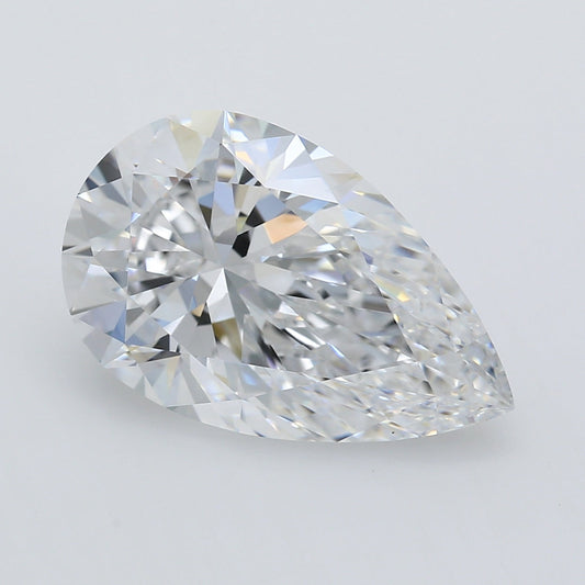 Classic 5.05 CT Pear Shape D Color VVS1 Clarity Lab Grown Diamond For Warm Dusk