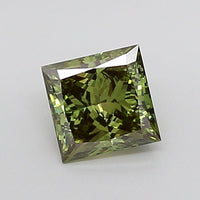 Bright Princess Shape Fancy Vivid Green Color 1.50 CT SI2 Clarity Moissanite Diamond For Special one Ring