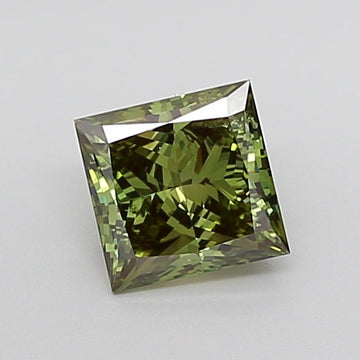 Bright Princess Shape Fancy Vivid Green Color 1.50 CT SI2 Clarity Moissanite Diamond For Special one Ring