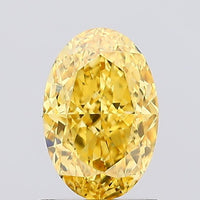 Top Quality Oval Shape 1.10 CT Fancy Vivid Yellow Color VVS2 Clarity Moissanite Diamond For Cocktail Ring