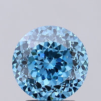 Luxury 2.28 CT Round Shape Fancy Vivid Blue Color VS1 Clarity Moissanite Diamond For Custom Ring