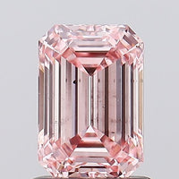 Classic Fancy Intense Pink Color 1.01 CT Emerald Shape SI1 Clarity Moissanite Diamond For Cocktail Ring