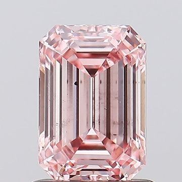 Classic Fancy Intense Pink Color 1.01 CT Emerald Shape SI1 Clarity Moissanite Diamond For Cocktail Ring