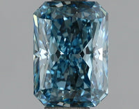 Fine Fancy Vivid Blue Color SI1 Clarity 1.08 CT Radiant Shape Lab grown Diamond For Anniversary Ring