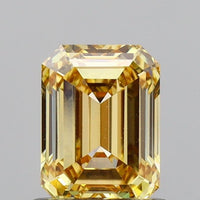 Stylish 1.04 CT Emerald Shape Fancy Vivid Yellow Color VS1 Clarity Moissanite Diamond For Gift Ring