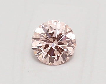 Custom 0.36 CT Round Shape Fancy Vivid Pink Color VVS1 Clarity Lab Grown Diamond For Calm Steps