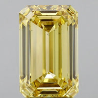 Latest 3.02 CT Emerald Shape Fancy Intense Yellow Color VS2 Clarity Moissanite Diamond For Someone Ring