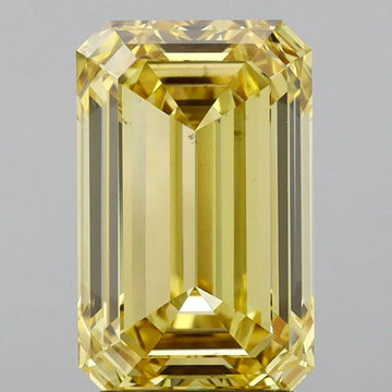 Latest 3.02 CT Emerald Shape Fancy Intense Yellow Color VS2 Clarity Moissanite Diamond For Someone Ring