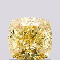 Perfect Cushion Shape Fancy Vivid Yellow Color 1.02 CT SI2 Clarity Moissanite Diamond For Anniversary Ring