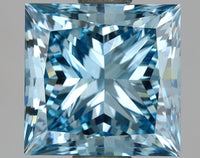 Brilliant 3.33 CT Princess Shape Fancy Intense Blue Color VS2 Clarity Moissanite Diamond For Gift Ring