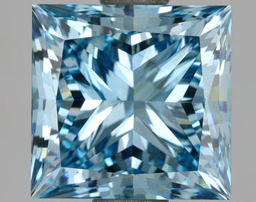 Brilliant 3.33 CT Princess Shape Fancy Intense Blue Color VS2 Clarity Moissanite Diamond For Gift Ring