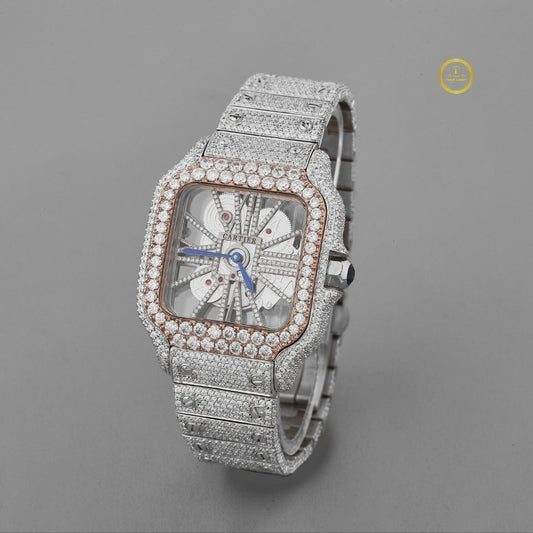 Ivevar Luxury Lab Grown Diamond Watch Full Iced Out Event Timepiece