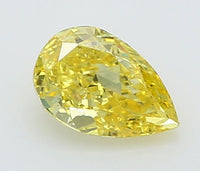 Brilliant 0.37 CT Pear Shape Fancy Vivid Yellow Color VVS1 Clarity Lab Grown Diamond For Found Time