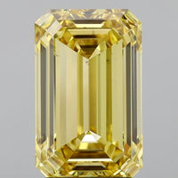 Latest 3.02 CT Emerald Shape Fancy Intense Yellow Color VS2 Clarity Lab grown Diamond For Someone Ring
