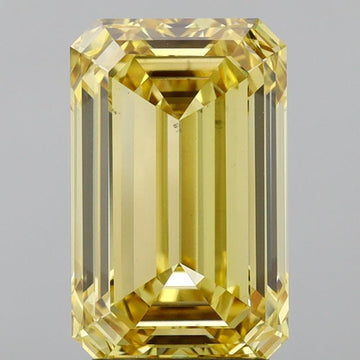 Latest 3.02 CT Emerald Shape Fancy Intense Yellow Color VS2 Clarity Lab grown Diamond For Someone Ring