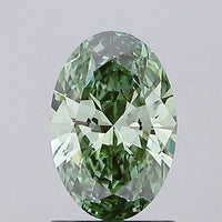 Premium Of 0.99 CT Oval Shape Fancy Vivid Green Color VS2 Clarity Moissanite Diamond For Her Voice