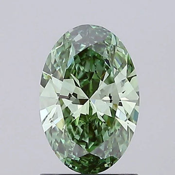Premium Of 0.99 CT Oval Shape Fancy Vivid Green Color VS2 Clarity Moissanite Diamond For Her Voice