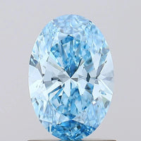 Stylish Of 0.99 CT Oval Shape Fancy Vivid Blue Color VS2 Clarity Moissanite Diamond For This Moment