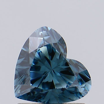 Designer Of 0.90 CT Heart Shape Fancy Vivid Greenish Blue Color VS1 Clarity Lab Grown Diamond For Engagement Ring