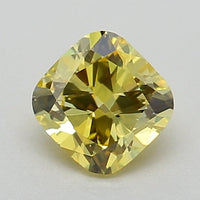 Luxurious 0.51 CT Cushion Shape Fancy Vivid Yellow Color VVS1 Clarity Lab Grown Diamond For Same Sky