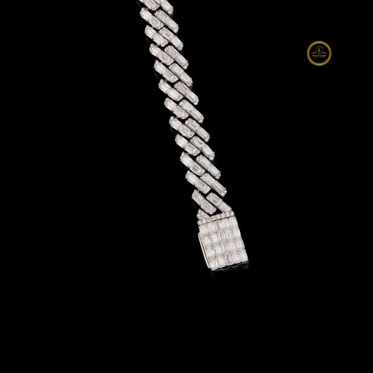 Baguette Cut Lab Grown Diamond Cuban Link Bracelet - view 4