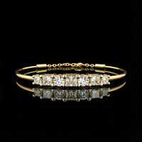 4.21 TCW Elegant Band Lab Grown Bracelet with Brilliant Alternating Round and Princess Diamond Accents By Ivevar
