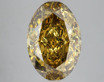 Excellent 4.52 CT Oval Shape Fancy Vivid Brownish Yellow Color VS1 Clarity Lab grown Diamond For Cocktail Ring