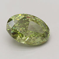 Custom Luxury Of 4.03 CT Oval Shape Fancy Vivid Green Color VS2 Clarity Lab Grown Diamond For White Petals