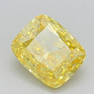 Dazzling 0.37 CT Cushion Shape Fancy Vivid Yellow Color VVS1 Clarity Moissanite Diamond For Same Sky