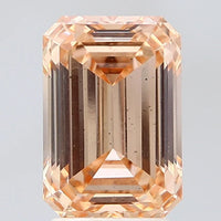 Sparkloing Of 3.29 CT Emerald Shape Fancy Light Yellowish Brown Color VS2 Clarity Moissanite Diamond For Sweet Air
