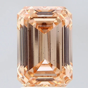 Sparkloing Of 3.29 CT Emerald Shape Fancy Light Yellowish Brown Color VS2 Clarity Moissanite Diamond For Sweet Air
