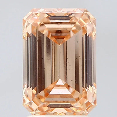 3.29 Ct Emerald Cut Fancy Light Yellowish Brown Moissanite - VS2 Clarity