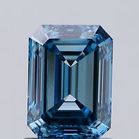 Perfect 1.00 CT Emerald Shape Fancy Vivid Blue Color VS1 Clarity Lab grown Diamond For Special One Ring